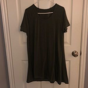Army Green T-Shirt Dress